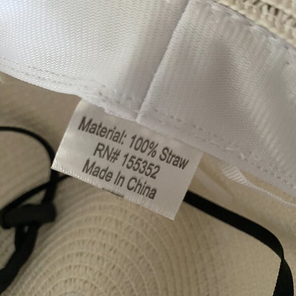 Simplicity White Straw Hat with Neck String - Picture 5 of 5